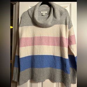 RACHEL ZOE Striped Cowl Neck Sweater